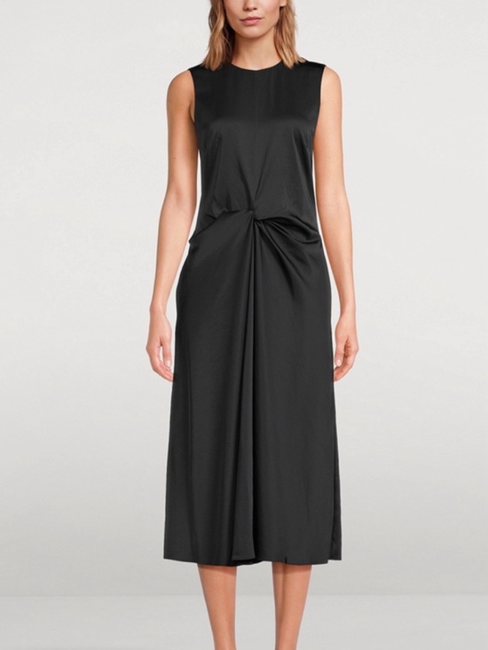 Theory Dresses & Skirts - Theory Black Sleeveless Knot-Detail Midi Dress
